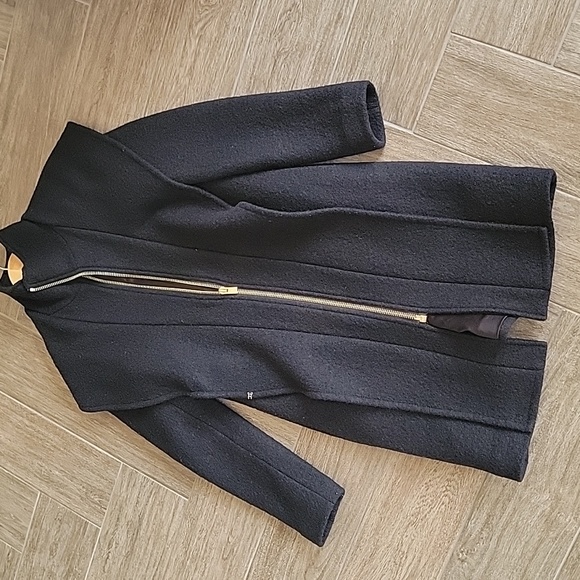 Club Monaco Black Boucle Wool Coat XS - Picture 10 of 12